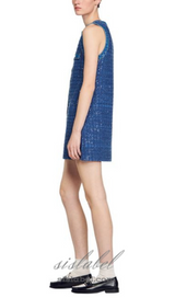 Palmare Tweed mini Dress in blue