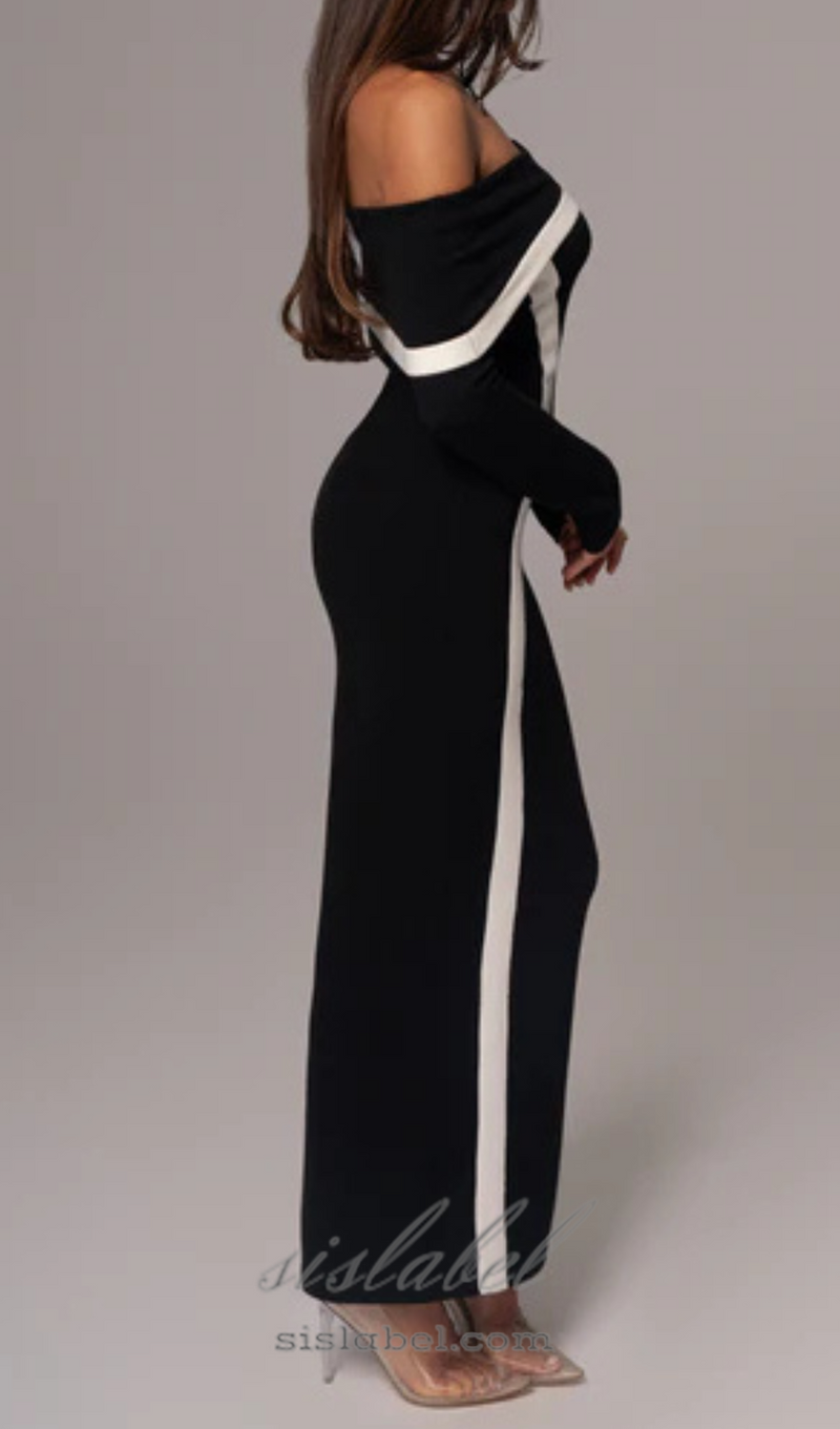 Black Janet Off Shoulder Maxi Dress