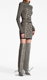 ELIZABETH MONOGRAM JACQUARD KNITTED MINI DRESS