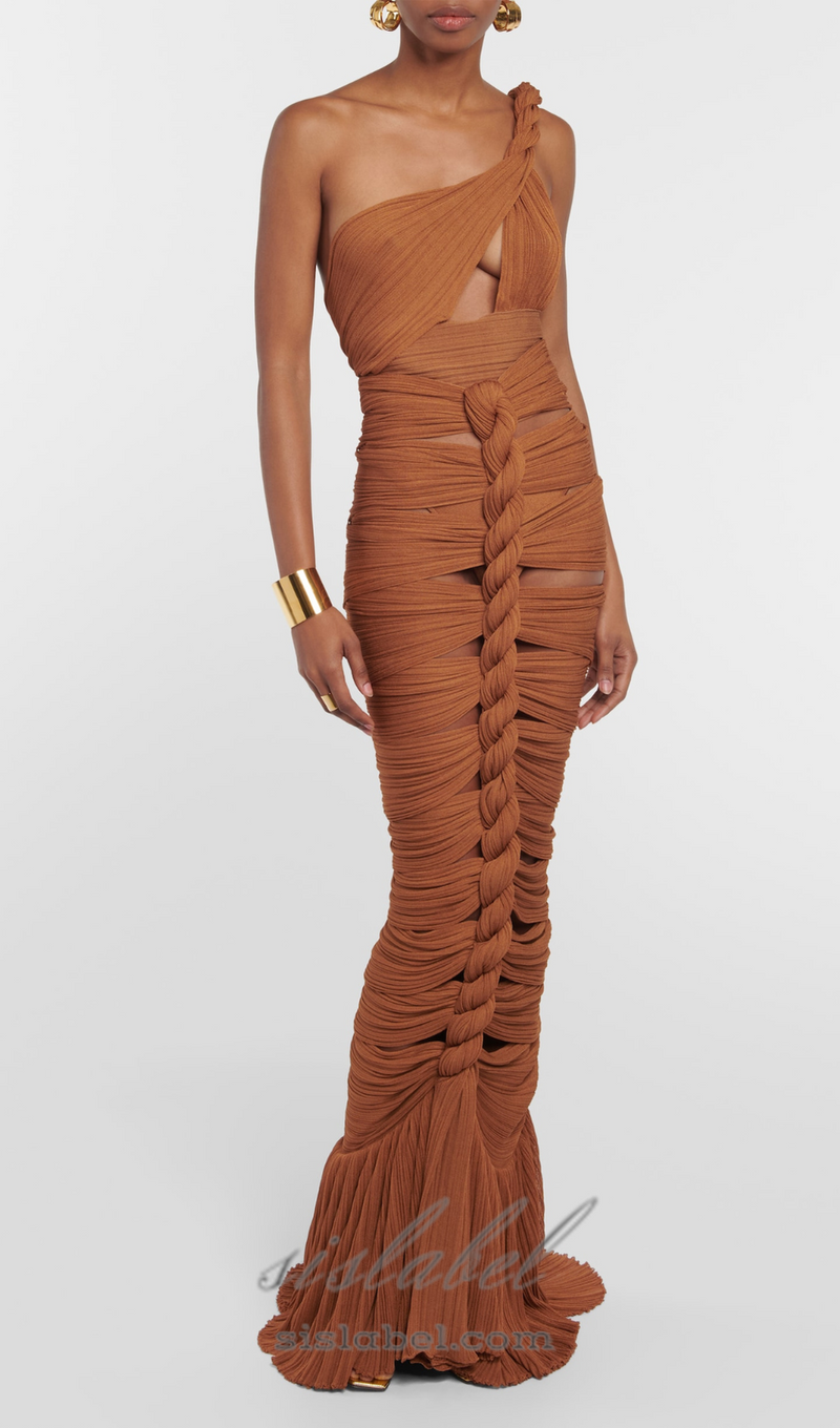 TAMMY BROWN TWISTED CUTOUT MAXI DRESS