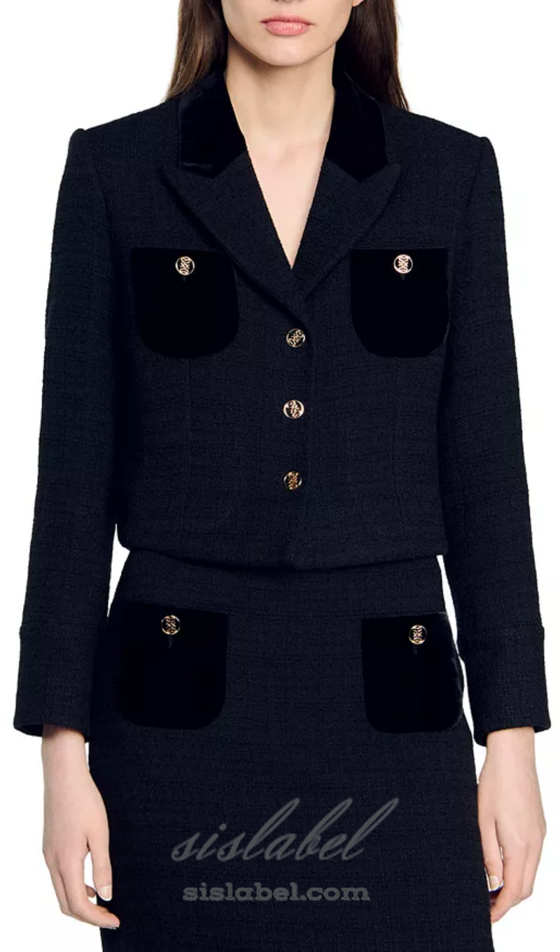 Vic Cropped Blazer in black