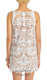 ODELETTE WHITE GUIPURE LACE MINI DRESS