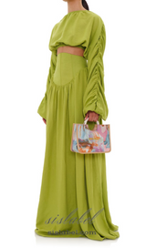 SHEILA CORP TOP CORSET SKIRT SET IN LIME