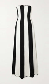 STRAPLESS STRIPED MAXI DRESS