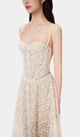 IVORY LACE CORSET DRESS