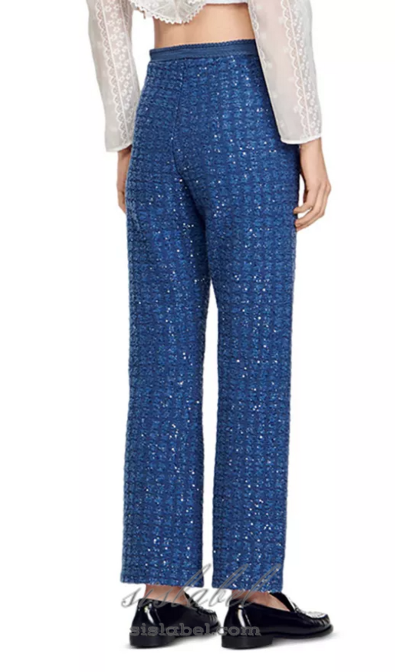 Palmira Tweed Trousers in blue