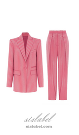 Ally Crystal Pinstripe Blazer Set in Pink