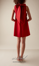 HILARY RED APPLIQUÉD SHIFT MINI DRESS