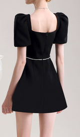 CHEICK BLACK BOW MINI DRESS