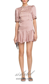 JAYANI PRINTED PUFF SLEEVE MINI DRESS IN PINK