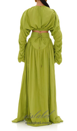 SHEILA CORP TOP CORSET SKIRT SET IN LIME