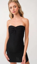 Textured Strapless Mini Dress