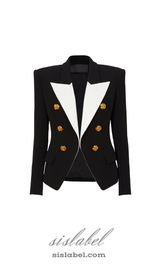 GISELLE SLIM-FIT JACKET WITH ROSES BUTTONS IN BLACK