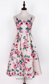 FLOWER PRINTED MIDI DRESS