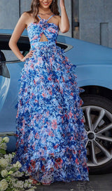 BLUE FLORAL MAXI DRESS