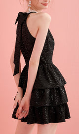 ASTERIA SEQUIN RUFFLE MINI DRESS