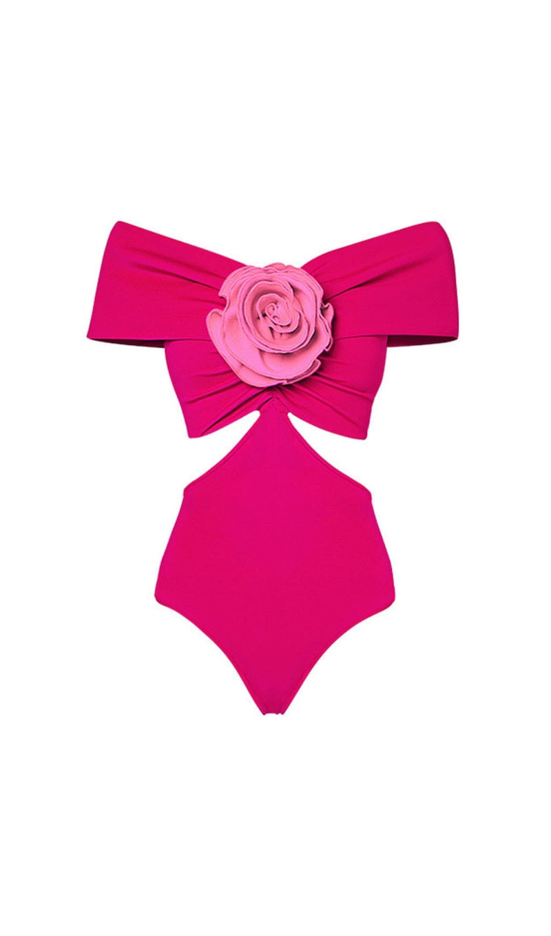 ROSE FLOWER ONE-PIECE SWIMSUIT