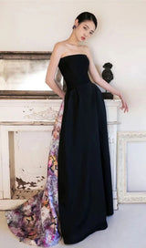 Satin-stitched floral haute couture gown