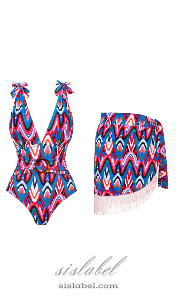 PRINTED SWIMSUIT SET