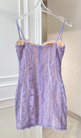 LACE MINI DRESS IN PURPULE