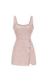 Aoife tweed crystal mini dress