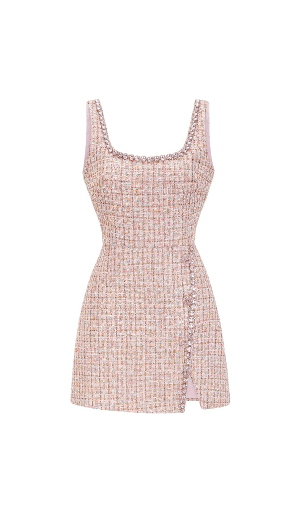 Aoife tweed crystal mini dress