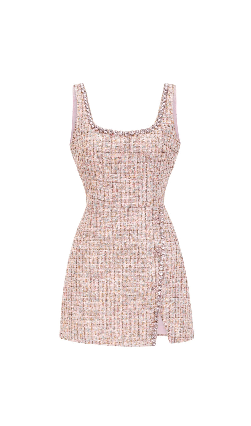 Aoife tweed crystal mini dress