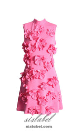 CANDICE FLORAL APPLIQUÉ MINI DRESS IN PINK