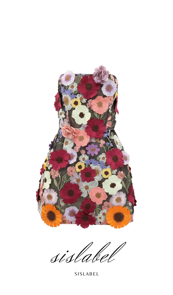 Floral Strapless mini Dress