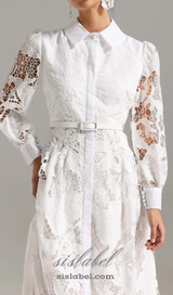 JIKISY LACE MIDI DRESS IN WHITE