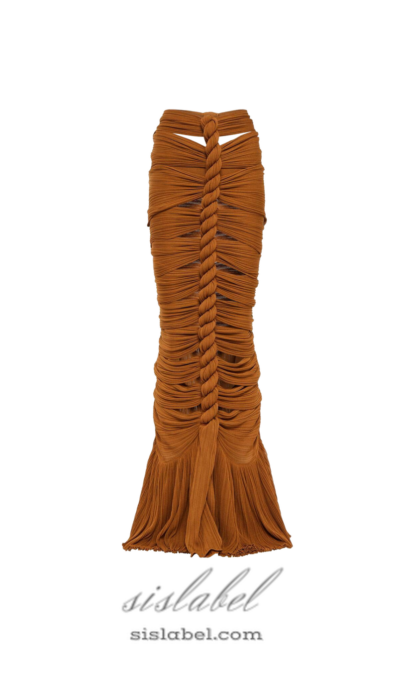 TAMMY BROWN TWISTED CUTOUT MAXI DRESS