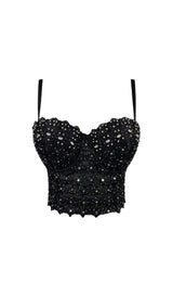 AMBERLIN RHINESTONE EMBROIDERED TOP