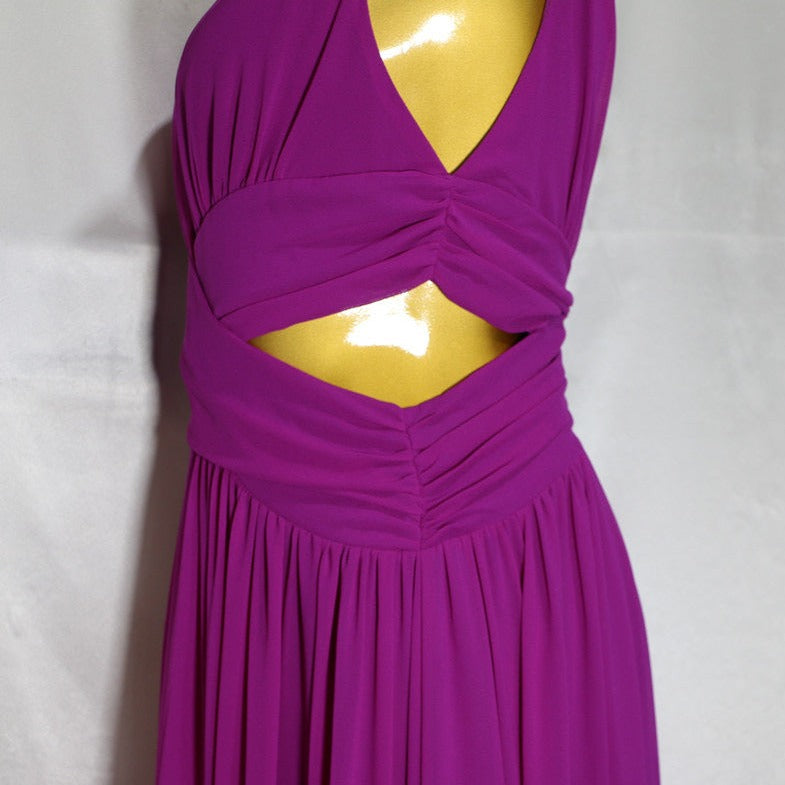 CUT OUT MAIX DRESS IN PURPLISH RED