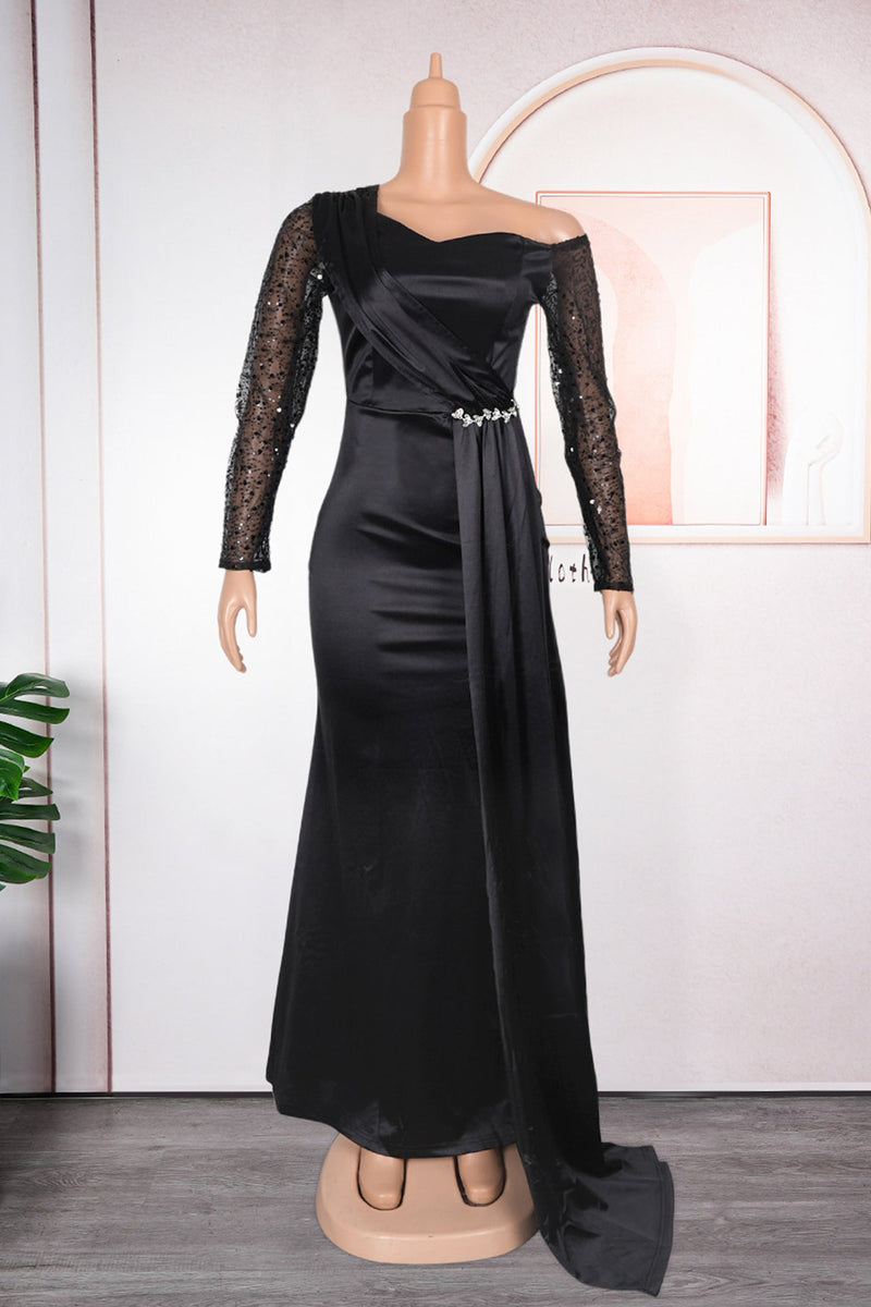 Noelia Long Sleeve Ruched Maxi Dress