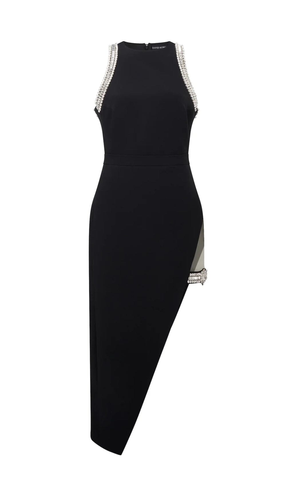 Crystal Split Midi Dress In Black Style Of Cb Latest Party Wear 2023