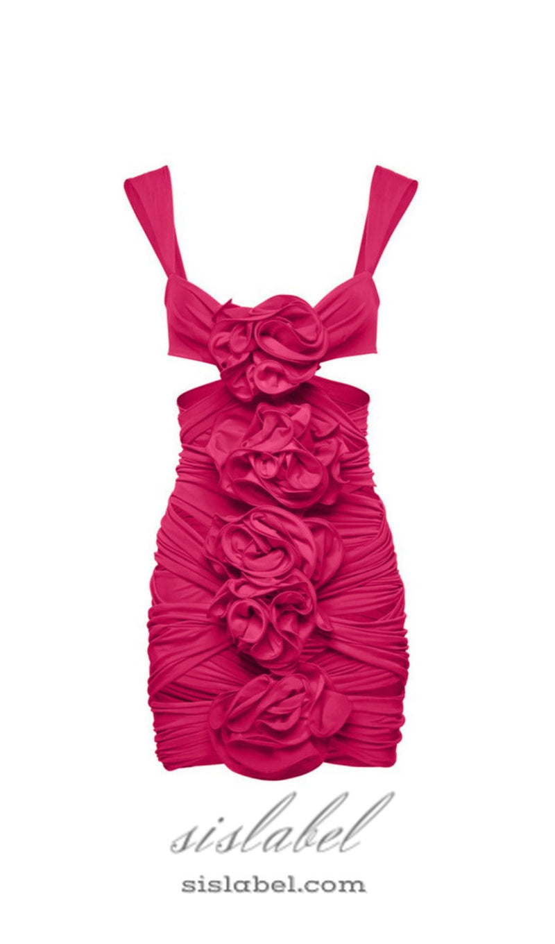 PINK 3D FLOWER ONE PIECE SWIMSUIT AND SKIRT