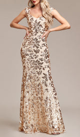 ARZILLA SEQUIN GOWN IN GOLD