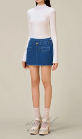 Cathy Tweed Mini Skirt in blue