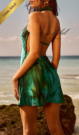 SASH MINI DRESS - CABANA GREEN