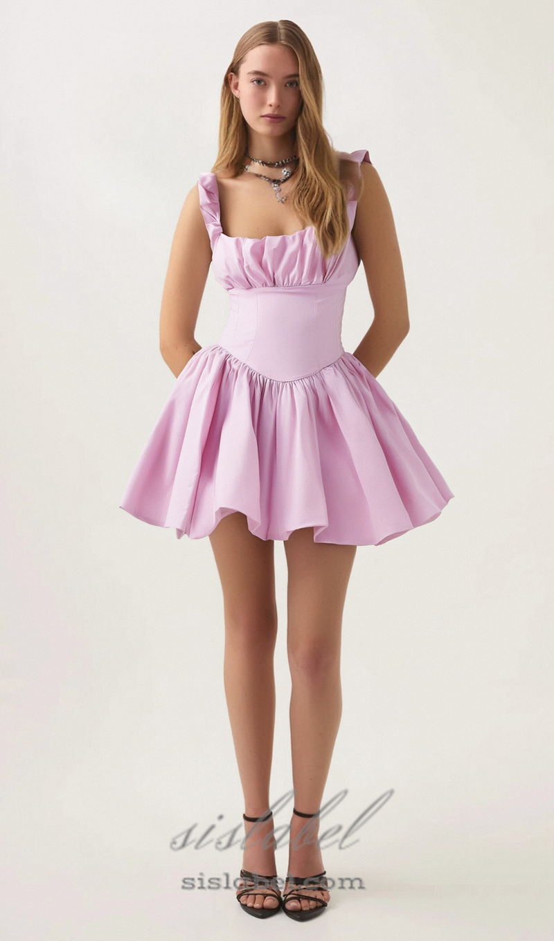 Cotton Candy Cotton Tulle Mini Dress in pink