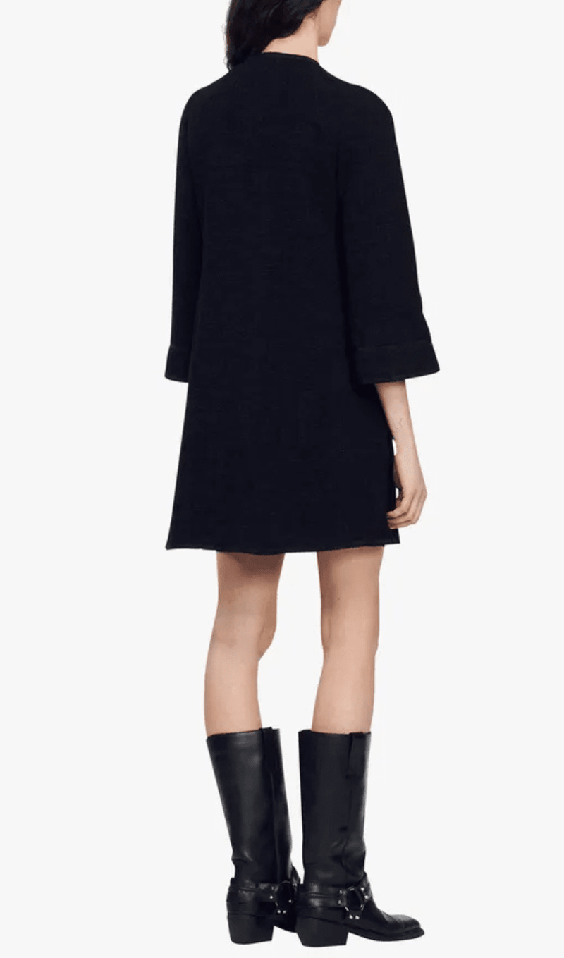 LONG SLEEVE KNITTED MIDI DRESS