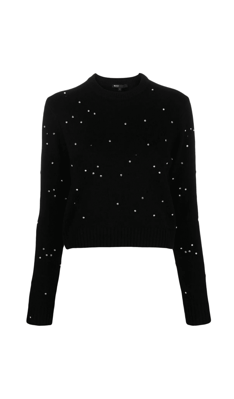 RHINESTONE EMBELLISHED SWEATER