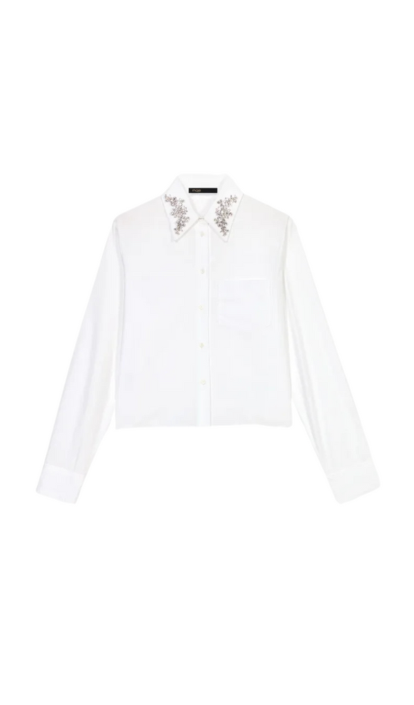 CHEMISE COL EMBELLI EN COTON 