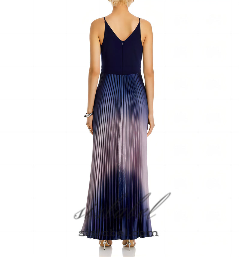 Brianna Pleated Shimmer Gown