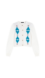 RHINESTONE HEART CROPPED CARDIGAN