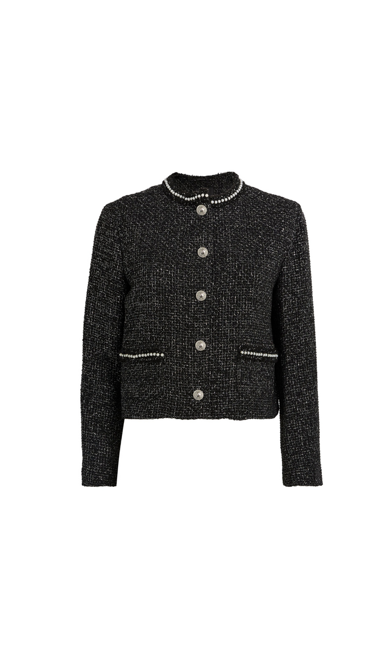 TWEED PEARL-EMBELLISHED FRENCH JACKET