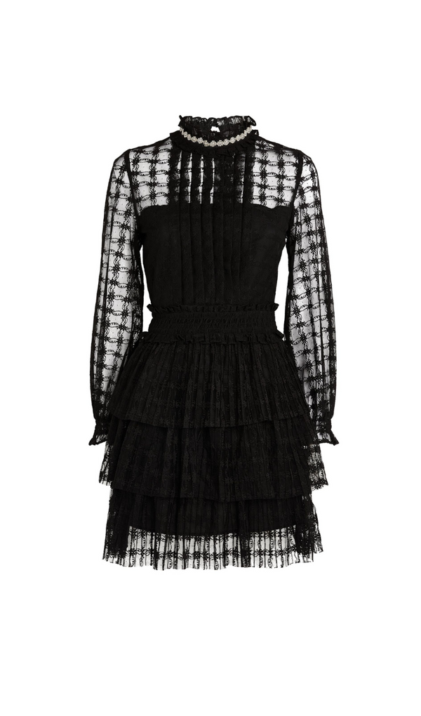 ROBE MINI EN DENTELLE NOIRE 