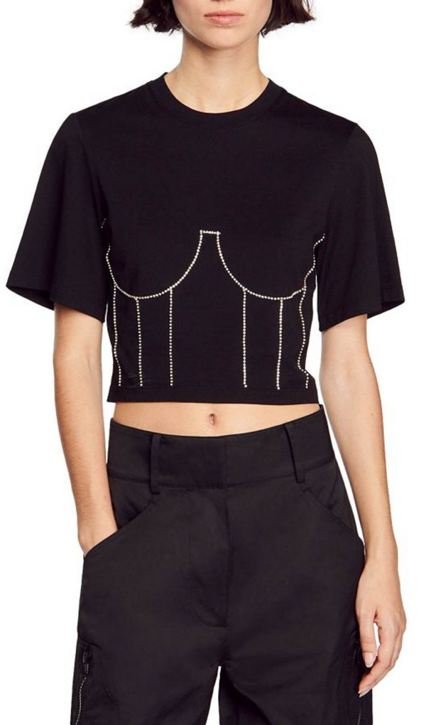 BUSTIER-KURZES T-SHIRT 