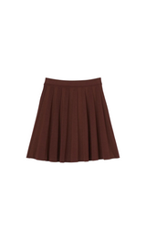 GLASS PLEATED RIBBED KNIT SKIRT