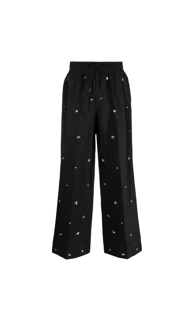 OVERSIZED EMBELLISHED TAFFETA PANTS